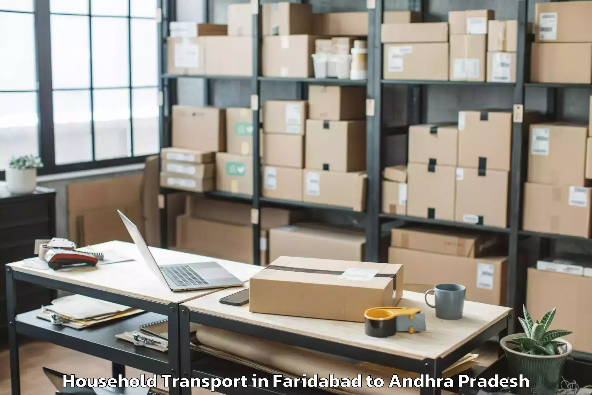 Quality Faridabad to Nidamanur Household Transport